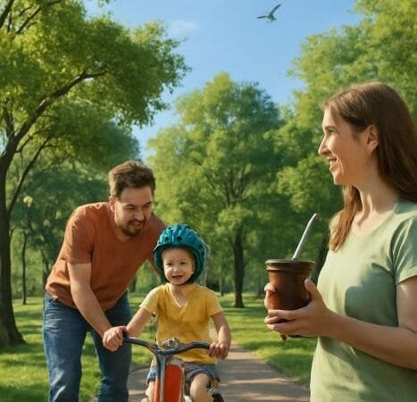 Na imagem uma família atravessa a tarde seca com leveza exatamente o espírito do artigo Em um parque arborizado de céu azul e pássaros ao fundo o pai caminha ao lado do filho pequeno guiando a bicicleta com uma mão nas costas da criança e outra pronta para segurar o guidão se precisar A mãe a poucos passos observa com carinho e segura uma cuia de tereré sinal de rotina real refresco pausa breve e olho vivo na hidratação sem substituir a água claro Os três estão enquadrados dentro de uma área visual quadrada 11 centralizada verticalmente no formato 916 concentrando a atenção no que importa cuidado presença e pequenos hábitos consistentes Essa cena comunica sem discurso três pilares do nosso guia Constância simples o pai oferece segurança na hora de aprender como o passo a passo das madrugadas com tosse Parceria familiar e escolar a mãe acompanha de perto como quem coordena soro água e combinados com a escola em dias de poeira Vida que segue com ajustes parque movimento alegria e ao mesmo tempo escolhas conscientes no período seco hidratação sombra atenção ao corpo É a tradução visual do mantra do texto menos susto mais rotina Água de verdade ao longo do dia soro nasal quando necessário umidificação à noite e no meio disso tudo infância acontecendo sem pânico e com a família jogando junto Escola Stella Matutina Na imagem uma família atravessa a tarde seca com leveza exatamente o espírito do artigo Em um parque arborizado de céu azul e pássaros ao fundo o pai caminha ao lado do filho pequeno guiando a bicicleta com uma mão nas costas da criança e outra pronta para segurar o guidão se precisar A mãe a poucos passos observa com carinho e segura uma cuia de tereré sinal de rotina real refresco pausa breve e olho vivo na hidratação sem substituir a água claro Os três estão enquadrados dentro de uma área visual quadrada 11 centralizada verticalmente no formato 916 concentrando a atenção no que importa cuidado presença e pequenos hábitos consistentes Essa cena comunica sem discurso três pilares do nosso guia Constância simples o pai oferece segurança na hora de aprender como o passo a passo das madrugadas com tosse Parceria familiar e escolar a mãe acompanha de perto como quem coordena soro água e combinados com a escola em dias de poeira Vida que segue com ajustes parque movimento alegria e ao mesmo tempo escolhas conscientes no período seco hidratação sombra atenção ao corpo É a tradução visual do mantra do texto menos susto mais rotina Água de verdade ao longo do dia soro nasal quando necessário umidificação à noite e no meio disso tudo infância acontecendo sem pânico e com a família jogando junto